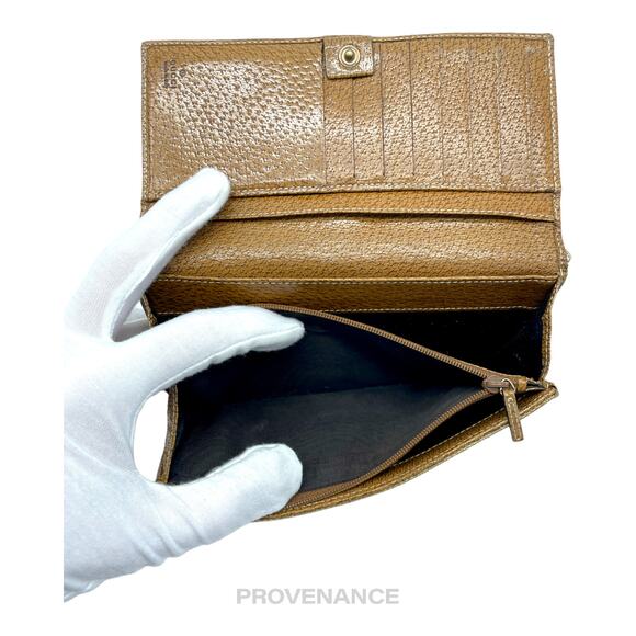 🔴 Gucci Long Wallet - GG Canvas Brown Studded - Picture 7 of 10